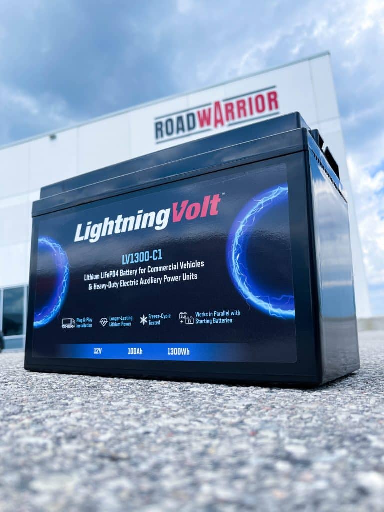 Image shows LightningVolt lithium electric APU batteries to illustrate that they can power your truck sleeper cab for longer. 